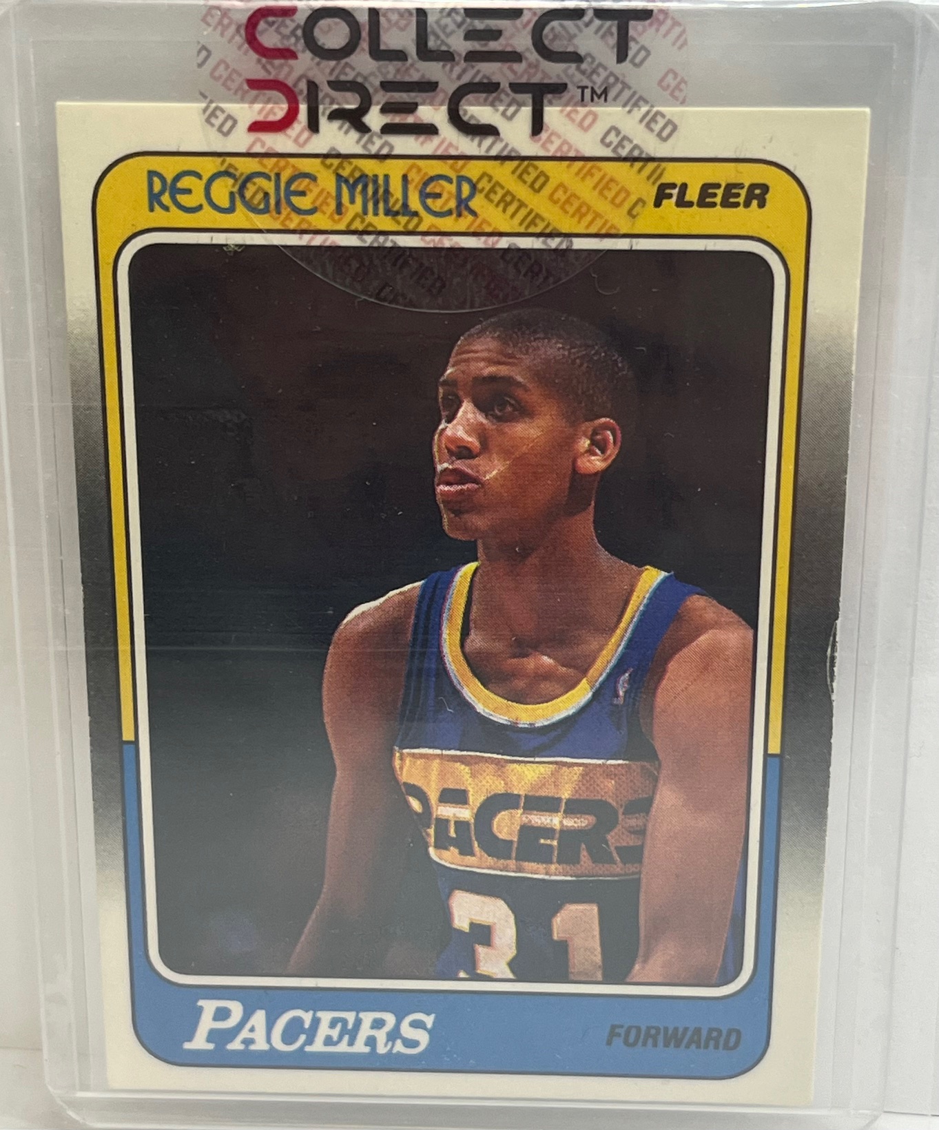 REGGIE MILLER 1988 Fleer #57 Rookie Card Indiana Pacers HOF Grade NM W/CD Authentic Seal