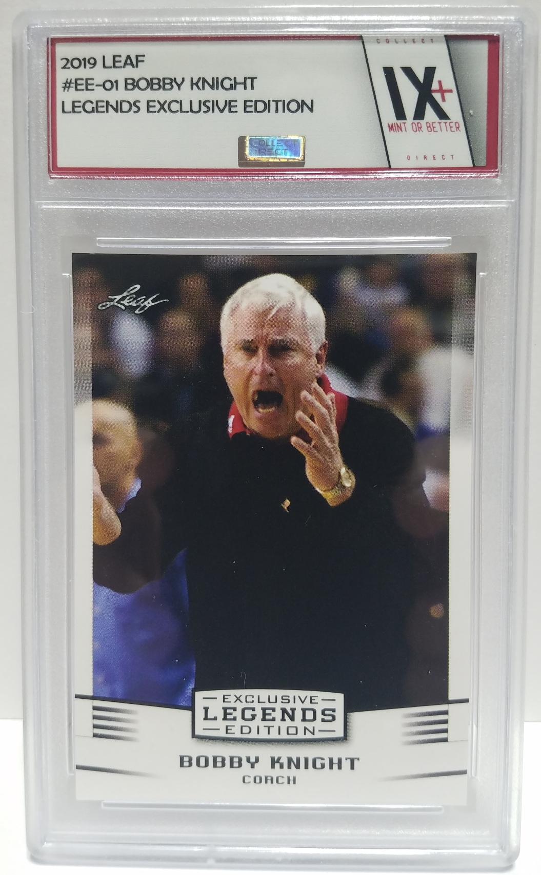 BOBBY KNIGHT 2019 Leaf Legends Exclusive Edition LEGEND COACH Indiana Hoosiers 3 NCAA Titles Goat Collect Direct Graded Mint Or Better Grade