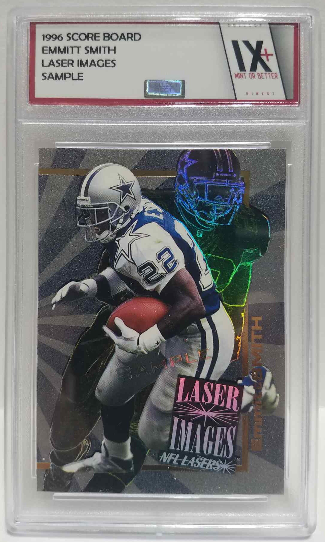 EMMITT SMITH 1996 Score Board Laser Images Sample Collect Direct Graded Mint or Better DALLAS COWBOYS